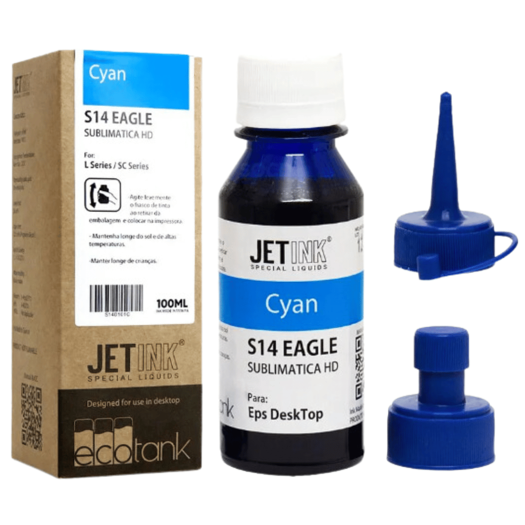 TINTA SUBLIMÁTICA JETINK 100ML COM CAIXINHA - CYAN